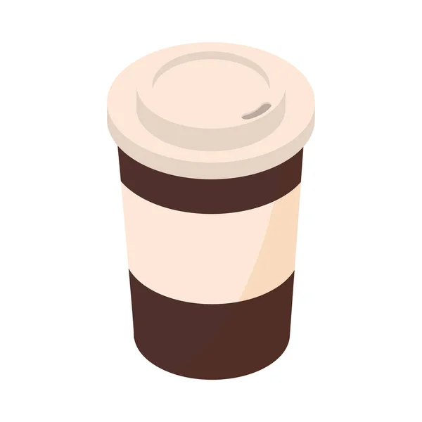 Витягнути кавову чашку заварювання ізометричного дизайну іконок — стоковий вектор