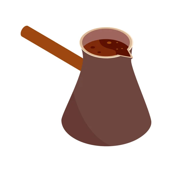 Cezve coffee pot brewing isometric icon design — Stock Vector