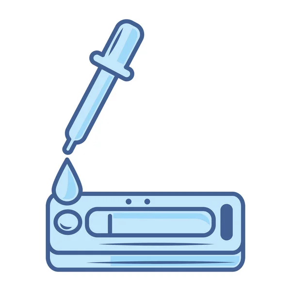 Covid 19 Coronavirus-Untersuchung Test Tropfer blaues Symbol — Stockvektor