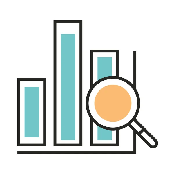 Estratégias de análise de marketing digital linha e preenchimento —  Vetores de Stock