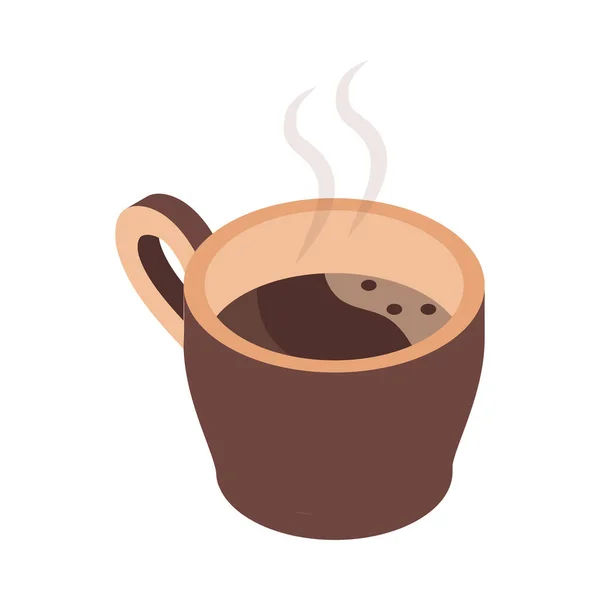 Гаряча чашка кави пивоваріння ізометричний дизайн значка — стоковий вектор