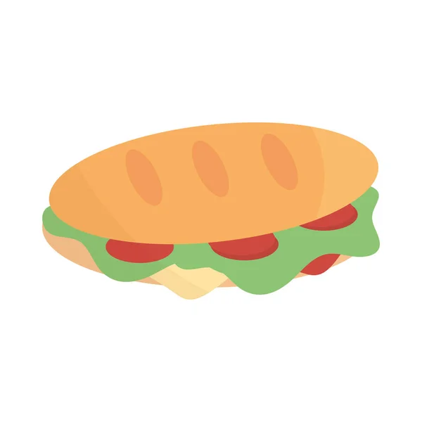 Fast food sandwich menu in cartoon flat icon — Stock Vector