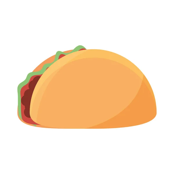 Mexicaanse taco fast food menu in cartoon flat icon — Stockvector