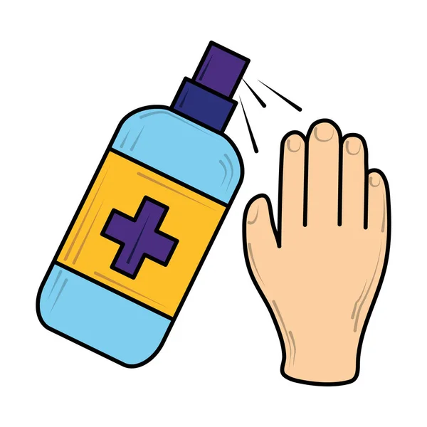 Hand using alcohol gel sanitizer, new normal after coronavirus covid 19 — Stockvektor