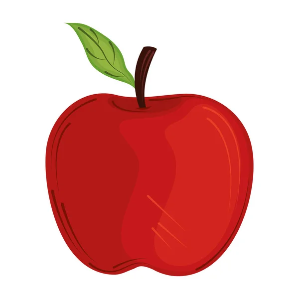 Manzana fresca fruta naturaleza icono orgánico diseño aislado — Vector de stock