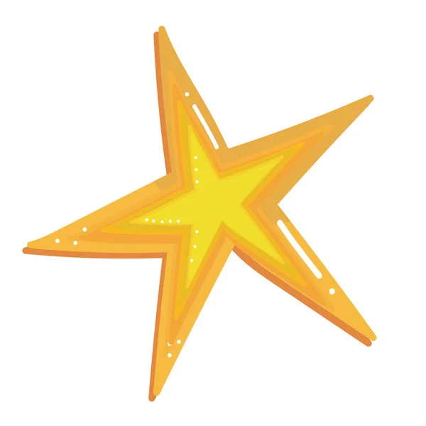 Merry christmas, golden star decoration icon design — Image vectorielle