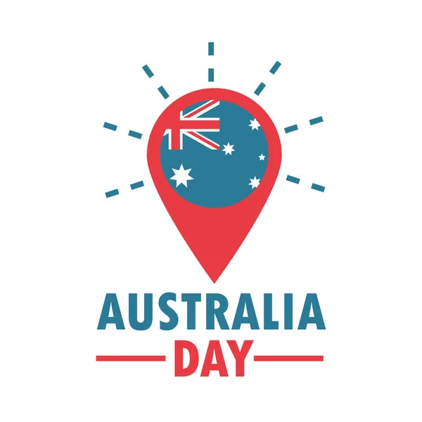 Australia day, location pointer with flag — Image vectorielle