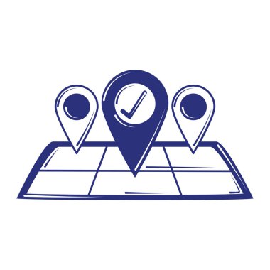 Sosyal medya gps navigasyon konum işaretçisi mavi satır doldurma biçimi