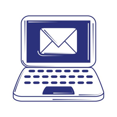 Sosyal medya dizüstü bilgisayarı ve e- posta mavi satır doldurma biçimi