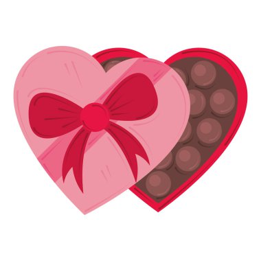 valentines day, chocolate candy heart box romantic design