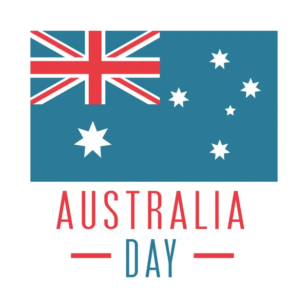 Australia day, national flag emblem over white background — Image vectorielle