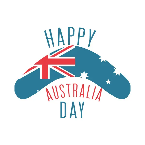 Australia day, traditional boomerang with flag — Image vectorielle