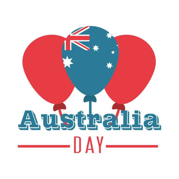 Australia day, balloons flag freedom celebration — Stockvector