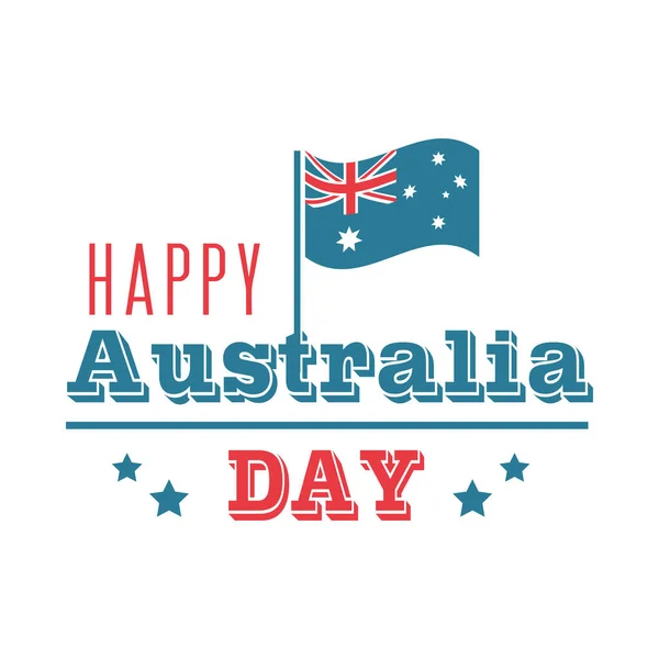 Australia day, lettering congratulation flag card — Image vectorielle