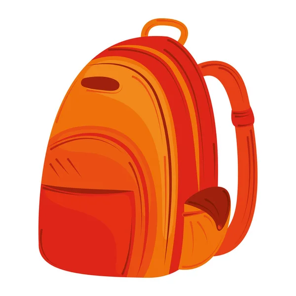 Back to school, orange backpack equipemnt education — Stockvector