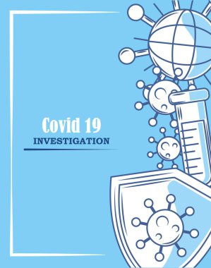 covid 19 Coronavirus araştırma kalkanı mavi arama