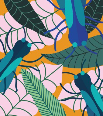 Yapraklardaki böcekler doğa dekorasyonunu geride bırakırlar