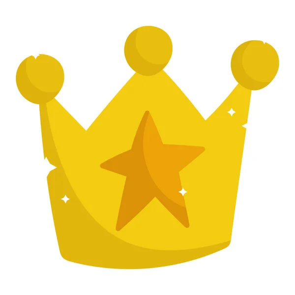 Corona de oro estrella joyería monarquía icono de dibujos animados — Vector de stock