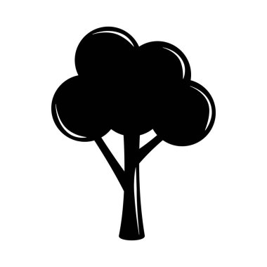 Ağaç doğası yapraklı botanik siluet simgesi
