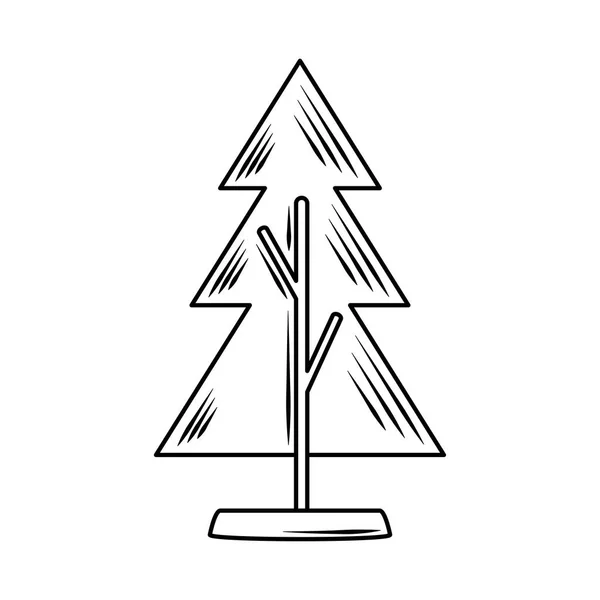 Árvore floresta natureza estilo linear ícone —  Vetores de Stock