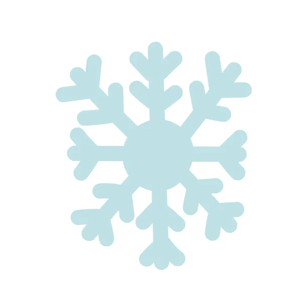 Invierno copo de nieve decoración icono de dibujos animados fondo blanco — Vector de stock