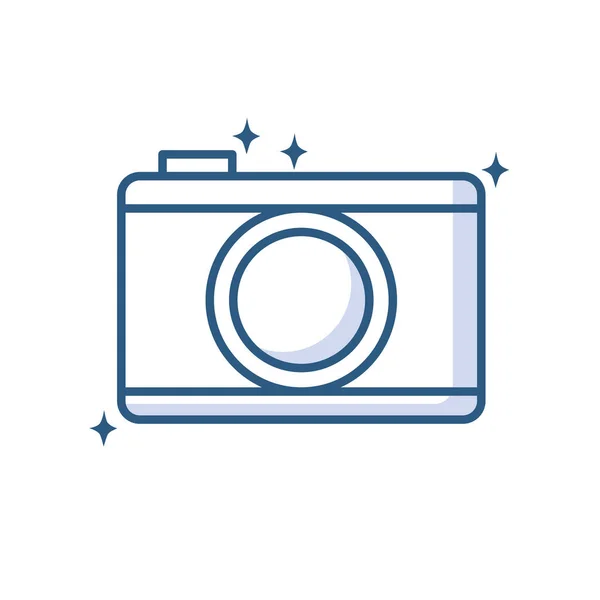Aparat fotograficzny urządzenie technologia obiektu linia styl ikona — Wektor stockowy