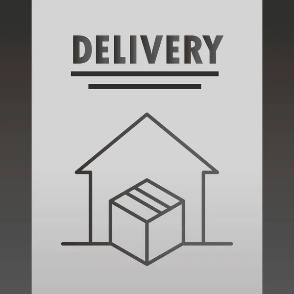 Consegna scatola di cartone pacchi sul pavimento vicino alla porta — Vettoriale Stock
