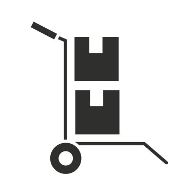 dağıtım el arabası karton kutular siluet simgesi