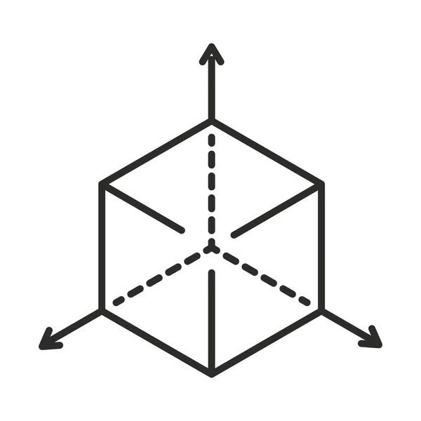 Réalité augmentée style de ligne d'objet tridimensionnel — Image vectorielle