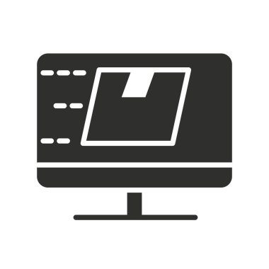 çevrimiçi dağıtım servisi kargo silueti simgesi