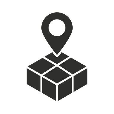 dağıtım kutusu harita işaretleyici konum siluet simgesi