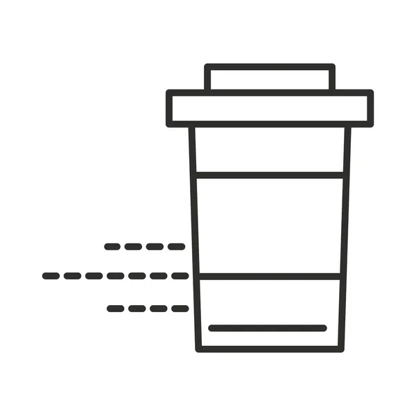 Livraison rapide nourriture à emporter café tasse conception de style ligne — Image vectorielle