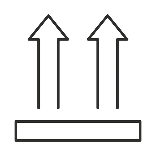 Bu tarafı ambalaj sembolü çizgisi tasarımı ile yükle — Stok Vektör