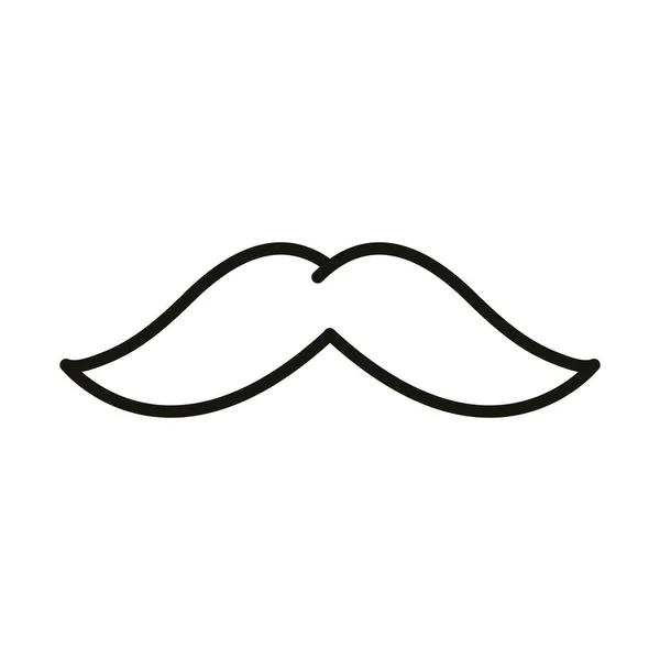 Desenho animado bigode hipster estilo, linha e preencher — Vetor de Stock