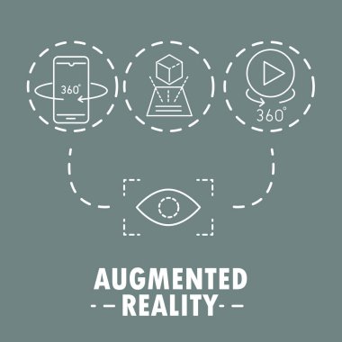 artırılmış gerçeklik, görme simülasyonu ve 360 dönüş çizgisi biçimi