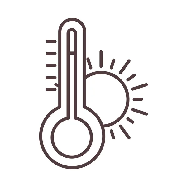 Thermomètre température météo ou climat ligne icône style — Image vectorielle