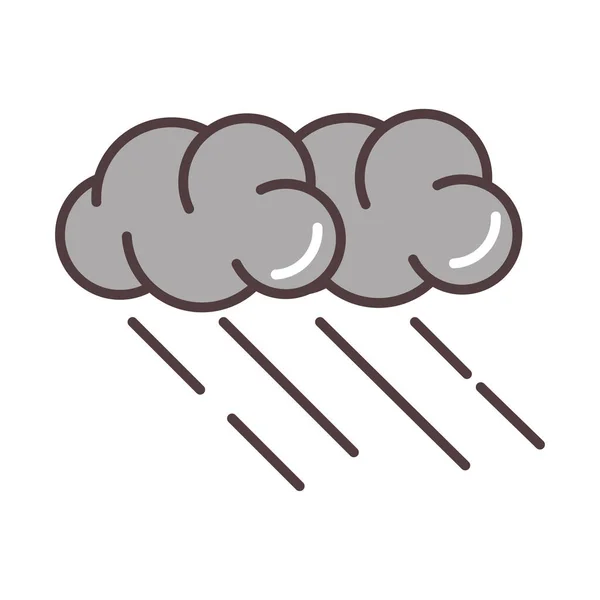 天候雲と雨季のラインと記入スタイル — ストックベクタ