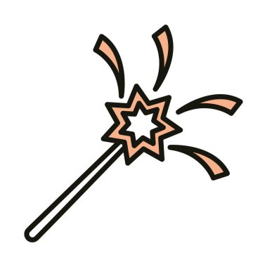 Sihirli değnek fantezi kutlama partisi, çizgi ve dolgu stili