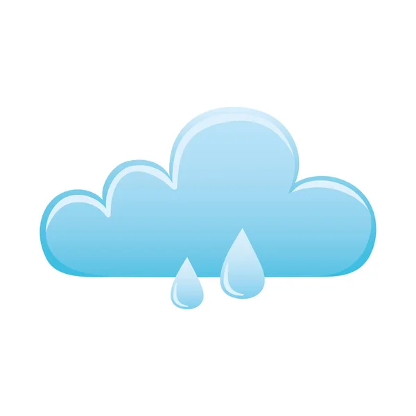 Pogoda chmury i krople deszcz ikona izolowany obraz — Wektor stockowy