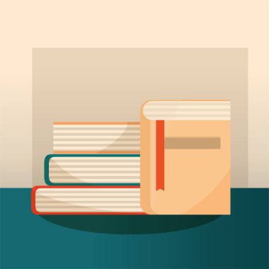 Bir yığın kitabı olan kapalı kitap. Edebiyat öğren ve oku.