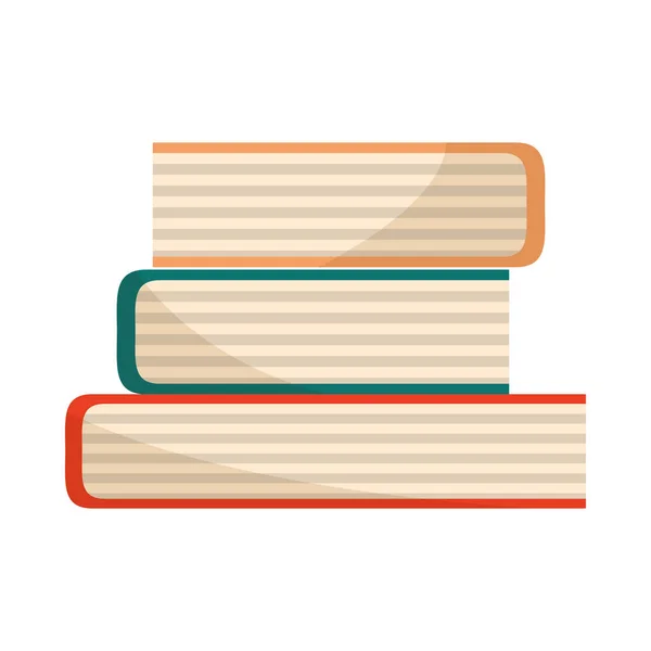 Livros empilhados biblioteca, educação ou aprendizagem — Vetor de Stock