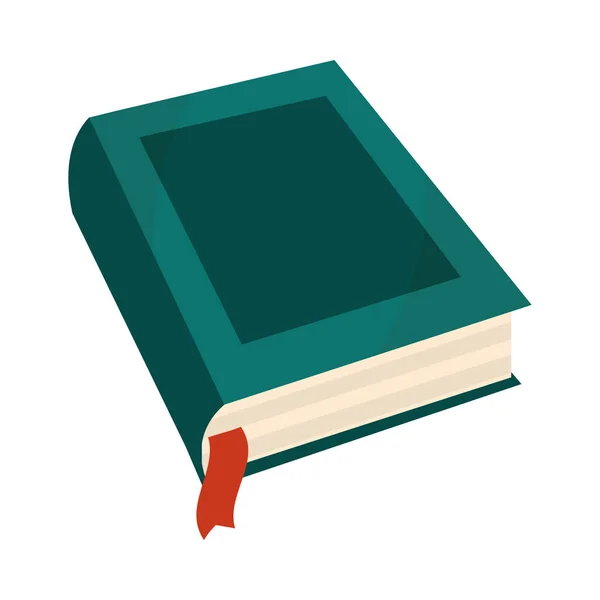 Libro verde con lectura y aprendizaje de marcadores — Archivo Imágenes Vectoriales