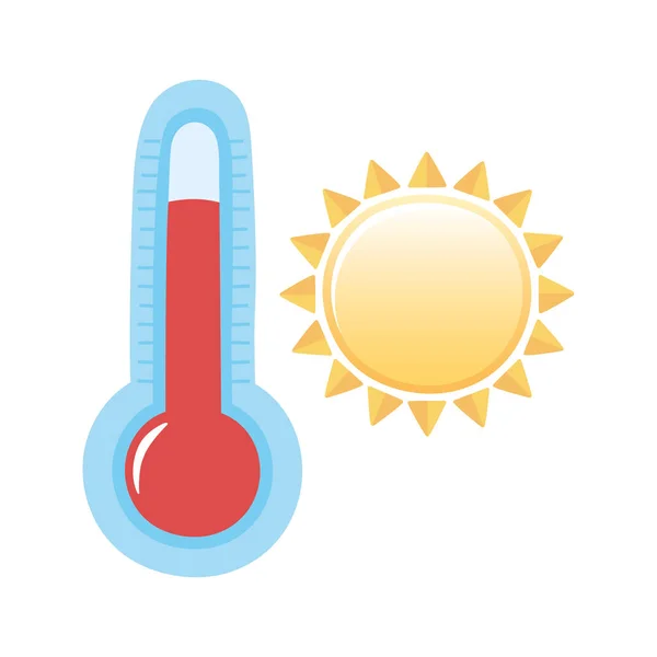 Weather summer sun hot temperature icon isolated image — Stock Vector