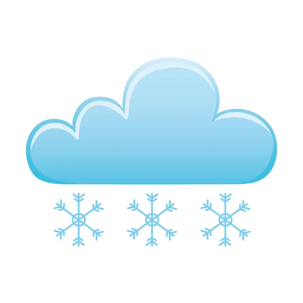 Wetter Winter Schneeflocken Kälte Wolke Symbol isoliert Bild — Stockvektor