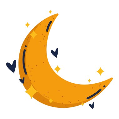 Yarım ay kalpleri ve kozmik çizgi film yıldızları