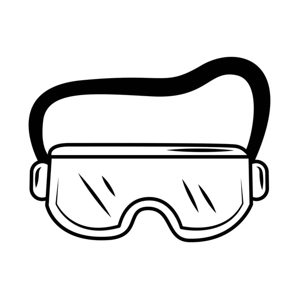 Medizinische Tragebrille Schutzausrüstung Skizze Symbol — Stockvektor