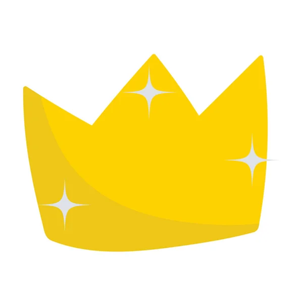 Golden crown monarchy royalty icon isolated image — Stockvector