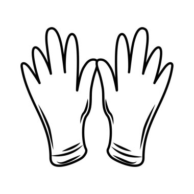 Tıbbi giysi lateks eldiven koruyucu ekipman taslak ikonu