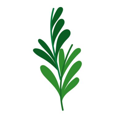 dal yaprağı süsleme çizgi film simgesi beyaz arkaplan