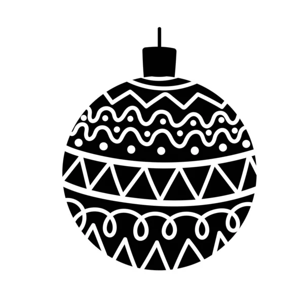 Navidad bola decoración celebración fiesta silueta icono — Vector de stock